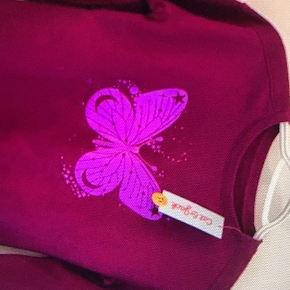Butterfly element pattern sleeves girls blouse